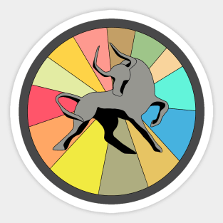 Bull on Color Wheel Sticker